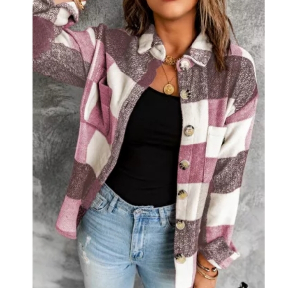 1 xl left💞NEW boutique plaid shirt jacket - Picture 2 of 16